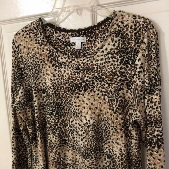 Charter club leopard cheetah long sleeve top - Picture 4 of 5
